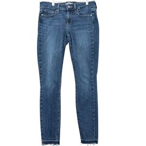 PAIGE Verdugo Ankle Women 28 Cotton Blend Blue Skinny Jeans Raw Hem